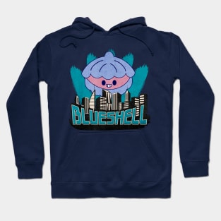 Blueshell, Kawaii Cute Clam, Epic Funny Apocalyptic Monster Attack Hoodie